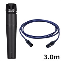 SM57-LCE【PASSGO BLUEマイクケーブルセット(XLR-XLR)3.0ｍ】(国内正規品2年保証)(シュア)(定番ダイナミックマイク)(楽器・ギターレコーディング定番)