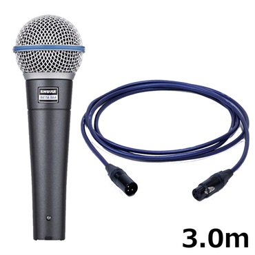 SHURE BETA 58A-J【PASSGO BLUEマイクケーブルセット(XLR-XLR)3.0m