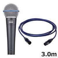 BETA 58A-J【PASSGO BLUEマイクケーブルセット(XLR-XLR)3.0ｍ】(BETA58A)(国内正規品2年保証)(シュア)(ダイナミックマイク)