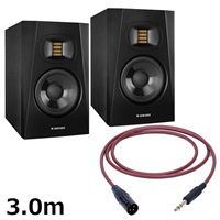 T5V (ペア)【PASSGO REDスピーカーケーブルセット(TRS-XLR)3.0ｍ】(アダム)(2ウェイモニタースピーカー)