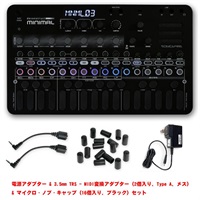 (予約商品・6月中旬以降順次発送予定)deconstruct MINIMAL (初回限定・特別価格) 電源アダプター & 3.5mm TRS - MIDI変換アダプター (2個入り、Type A、メス) & マイクロ・ノブ・キャップ (16個入り、ブラック) セット Hypnotic Groove Machine (ソニックウェア)