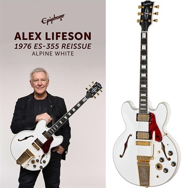 Epiphone Inspired by Gibson Custom Shop Alex Lifeson 1976 ES-355 Reissue (Alpine White)