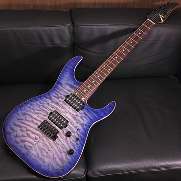 Tom Anderson Angel Quilt Maple Top Abalone to Deep Ocean Blue Burst with Binding SN. 04-28-26N