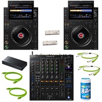 CDJ-3000X + DJM-A9 クラブスタイル11点SET 【PRO DJ LINK用スイッチングハブ & 高品質USB＆RCAケーブル付属】(アルファシータ)