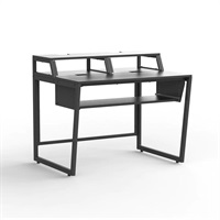 Star Rover + Keyboard tray BK (ブラック)(ウェーブボーン)(DTMデスク)(スタジオデスク)(ラック付き)(6U)(キーボードトレイ付き)