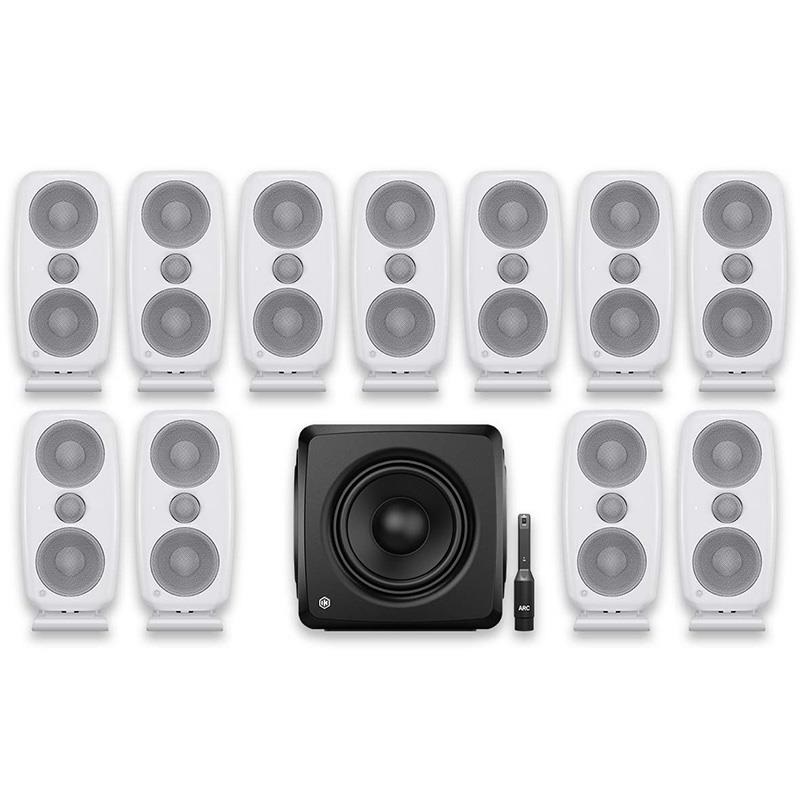IK Multimedia iLoud MTM MKII + iLoud Sub 7.1.4 Bundle (White