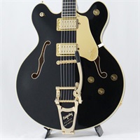 Professional Collection Broadkaster LX Center Block with String-Thru Bigsby and Gold Hardware (Black/Ebony)