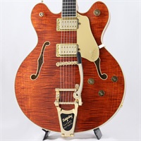 Professional Collection Broadkaster LX Figured Center Block with String-Thru Bigsby and Gold Hardware (Bourbon Stain/Ebony)