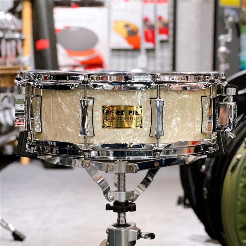 PORK PIE USED 中古品 8ply Maple Snare Drum 14×5 - Vintage White
