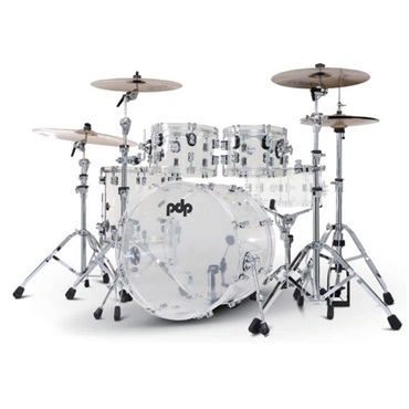 pdp by DW Acrylic Clear Drums 4pc Kit【22BD、10TT、12TT、16FT