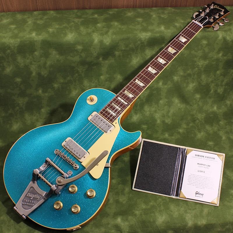 USED 中古 Murphy Lab 1956 Les Paul Model w/Mini Humbuckers & Bigsby Blue Sparkle Top Light Aged SN. 6 3243の商品画像