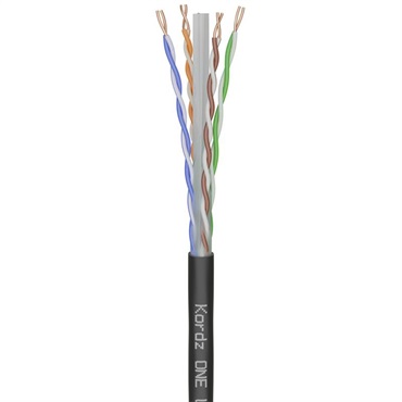 Kordz ONE Cat6 U/UTP Outdoor Network Cable， 24AWG， UV resis. PE (305m)(1000フィート)(コーズ)(ネットワークケーブル)(屋外用)(リール)(K13003-305M-BK)