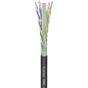 Kordz ONE Cat6 U/UTP Direct Burial Network Cable， 24AWG， UV  resis. PE， gel-filled (305m)(1000フィート)(コーズ)(ネットワークケーブル)(地下埋設環境用)(リール)(K14703-305M-BK)