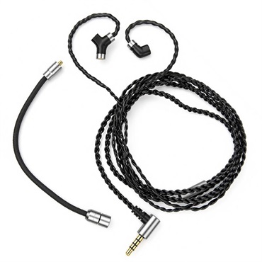 DEBUT-CG Mic Cable Black (ブラック)(1.5m)(キューディーシー)(交換用IEMケーブル)(リケーブル)(マイク搭載)(エレクレット型)(イヤモニ)(ゲーミング)(配信)(ストリーミング)(QDC-CABLE-DEBUT-QDC2PIN-MIC-BK)