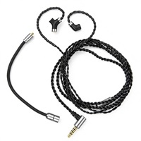 DEBUT-CG Mic Cable Black (ブラック)(1.5m)(キューディーシー)(交換用IEMケーブル)(リケーブル)(マイク搭載)(エレクレット型)(イヤモニ)(ゲーミング)(配信)(ストリーミング)(QDC-CABLE-DEBUT-QDC2PIN-MIC-BK)