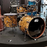 Collector's Maple/Mahogany 4pcs Kit - Gold Abalone w/Black Nickel Hardware