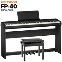 (予約商品・9月19日発売)FP-40-BKB（ブラック）& 純正・専用スタンド&3本ペダル&純正高低自在椅子セット Digital Piano
