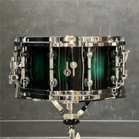 SQ2 System Snare Drum - Beech Vintage 14×7 - Black to Green Burst over African Marble 【特注品】