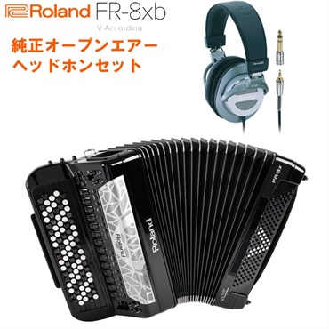 【秋のSUPER SALE】FR-8XB BK & 純正オープンエアーヘッドホンセット ローランド ボタン式 Vアコーディオン V-Accordion 92 ボタン 120ベース 電子 クロマチックアコーディオン 大型 ブラック