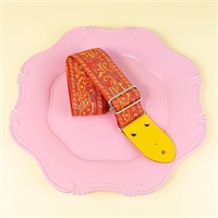 ペイズリーギターストラップ②　レッド｜Paisley Guitar Strap ② Red