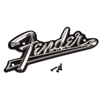 FENDER MID-'60S BLACK PANEL AMPLIFIER LOGO SILVER BLACK (#0994093000)