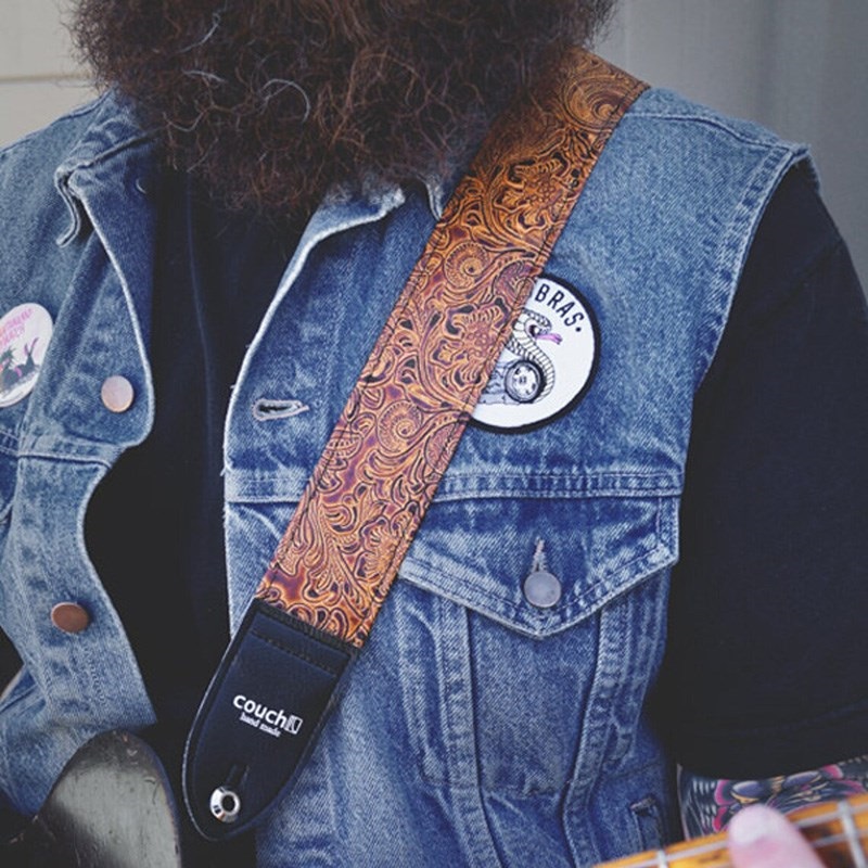 Couch Guitar Strap Light Brown Western 画像2