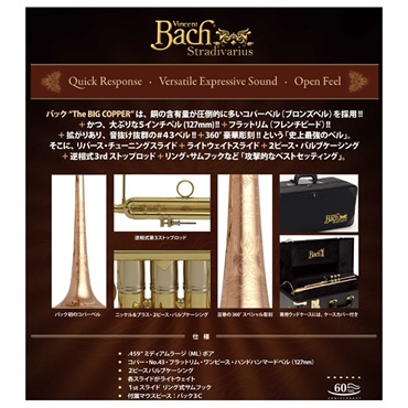 Bach バック / THE BIG COPPER LR19043B 【Bb トランペット】【調整後出荷】 画像2