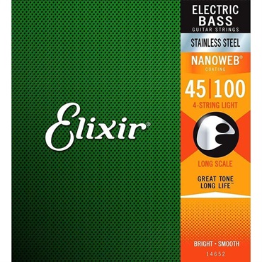 ELIXIR Stainless Steel Bass Strings with ultra-thin NANOWEB Coating (Light/Long 045-100) #14652 画像1
