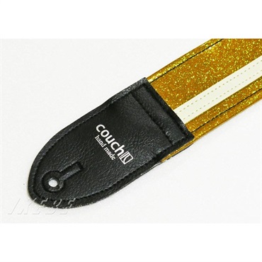 Couch Guitar Strap Vinyl Racer X Strap ゴールド・スパークル × ホワイト 画像1