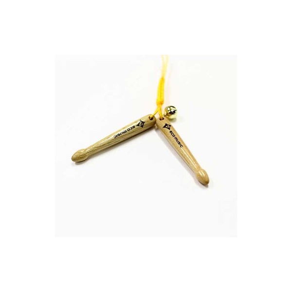 ECO MUSIC ミニスティック・キーホルダー(黄色/真実を見抜く)【折れたドラムスティックを再利用したキーホルダー！】[MSK-Y] 画像1