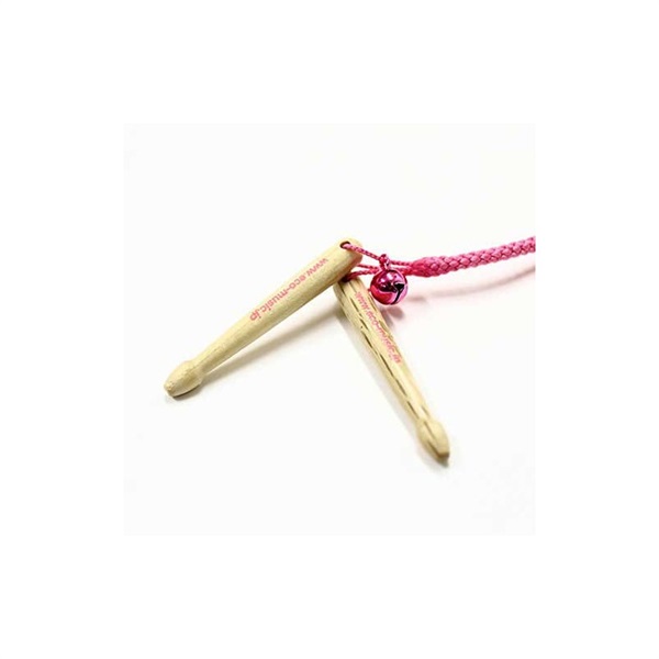 ECO MUSIC ミニスティック・キーホルダー(ピンク/優しく包み込む)【折れたドラムスティックを再利用したキーホルダー！】[MSK-P] 画像1