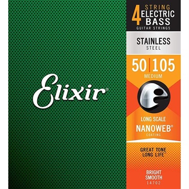 ELIXIR Stainless Steel Bass Strings with ultra-thin NANOWEB Coating (Midium/Long 050-105) #14702 画像1