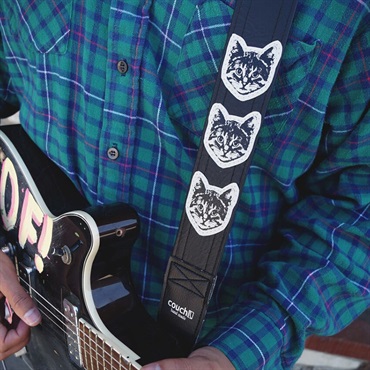 Couch Guitar Strap ニャン・ ニャン・ ニャン・クロ [Cat Guitar Strap Black/White Cats] 画像3