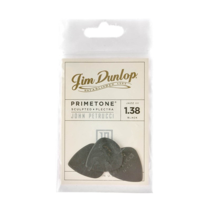 Dunlop (Jim Dunlop) John Petrucci Primetone Jazz III Pick (1.38mm)[518PJPBK/Black] ×3枚セット 画像3