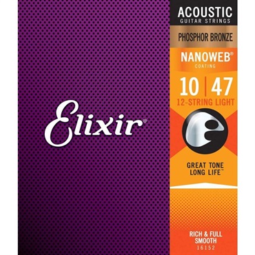 ELIXIR Acoustic Phosphor Bronze with NANOWEB Coating #16152 (12-String Light/10-47) 画像1