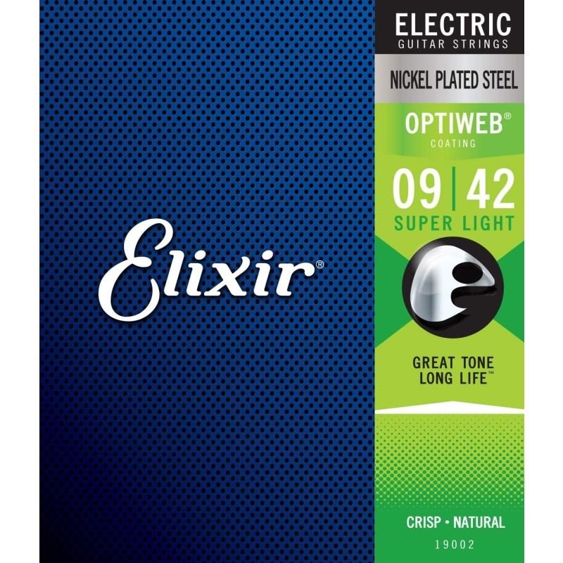 ELIXIR Electric Nickel Plated Steel with OPTIWEB Coating #19002 (Super Light/09-42) 画像1