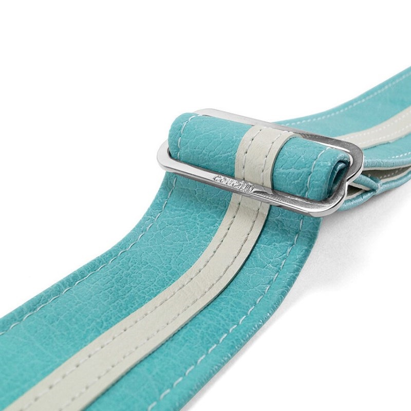 Couch Guitar Strap Vinyl Racer X Strap ヴィンテージ・アクア × ホワイト 画像2