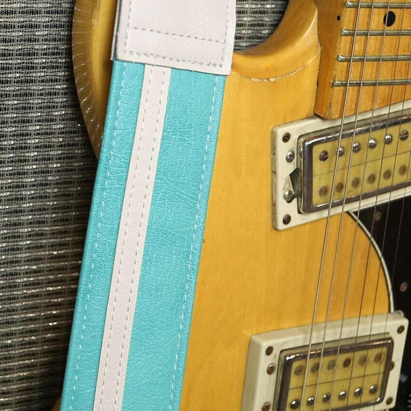 Couch Guitar Strap Vinyl Racer X Strap ヴィンテージ・アクア × ホワイト 画像4