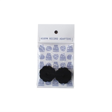 stokyo Plastic 45RPM Flower-Power Adapters Black (1袋2個入り) (ドーナツ盤 EPアダプター) 画像1
