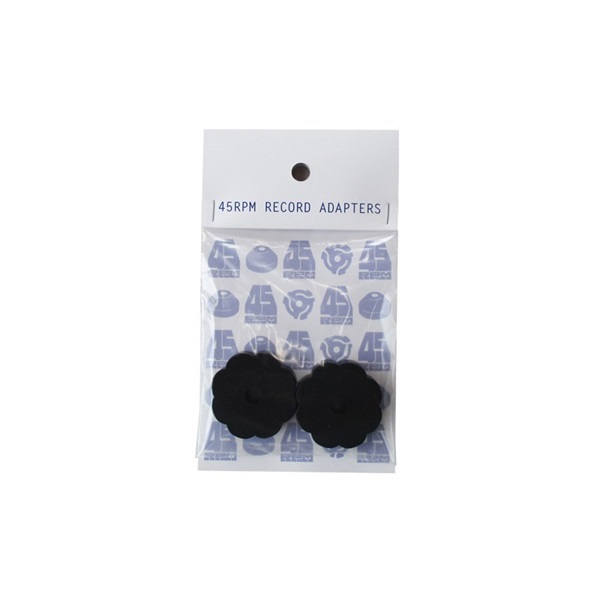 stokyo Plastic 45RPM Flower-Power Adapters Black (1袋2個入り) (ドーナツ盤 EPアダプター) 画像1