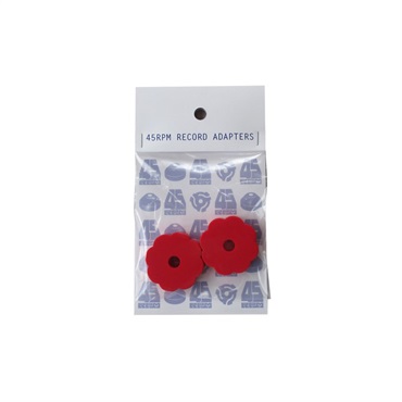 stokyo Plastic 45RPM Flower-Power Adapters Red (1袋2個入り) (ドーナツ盤 EPアダプター) 画像1