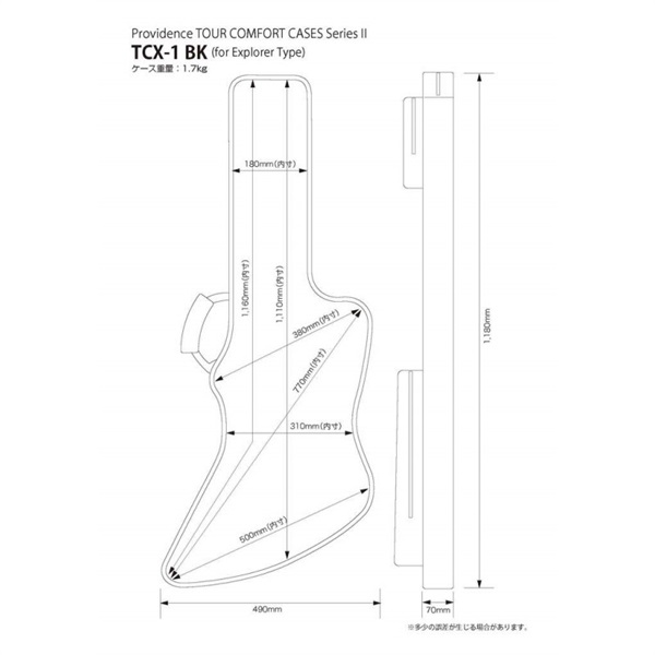 Providence TOUR COMFORT CASES Series II TCX1R BK (for Explorer Type) [エレキギター用ギグバッグ] 画像6