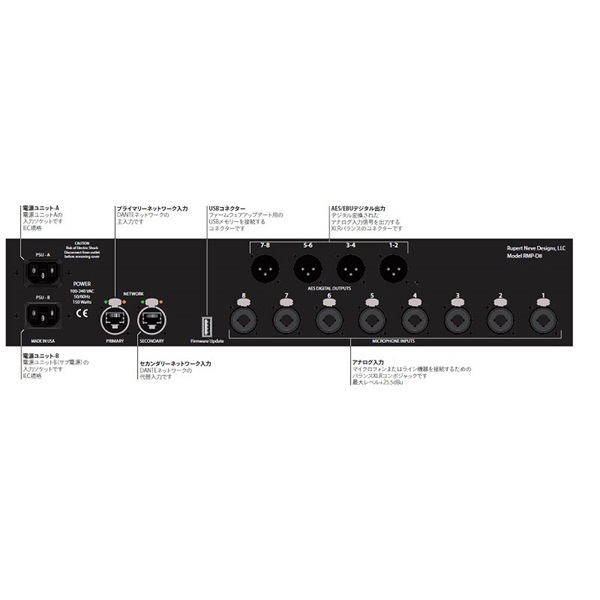RUPERT NEVE DESIGNS RMP-D8 (8チャンネルDanteマイクプリアンプ)　【お取寄せ商品】 画像6