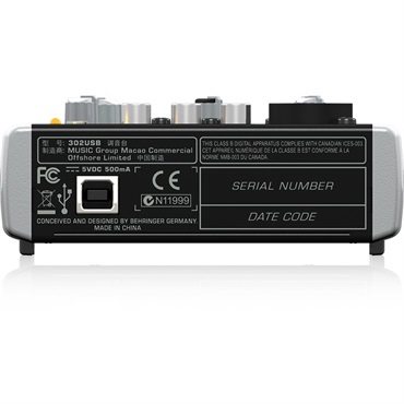 BEHRINGER 302USB XENYX　【USBオーディオインターフェース搭載アナログミキサー】 画像3
