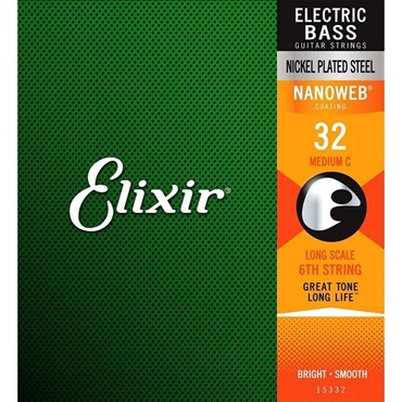 ELIXIR Nickel Plated Steel Bass Strings with ultra-thin NANOWEB Coating 6th (High-C) #15332 画像1