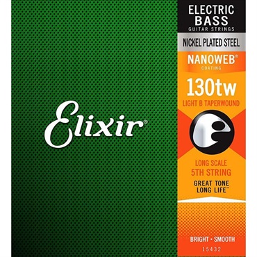 ELIXIR Nickel Plated Steel Bass Strings with ultra-thin NANOWEB Coating 5th/Low-B (130TW/Long) #15432 画像1
