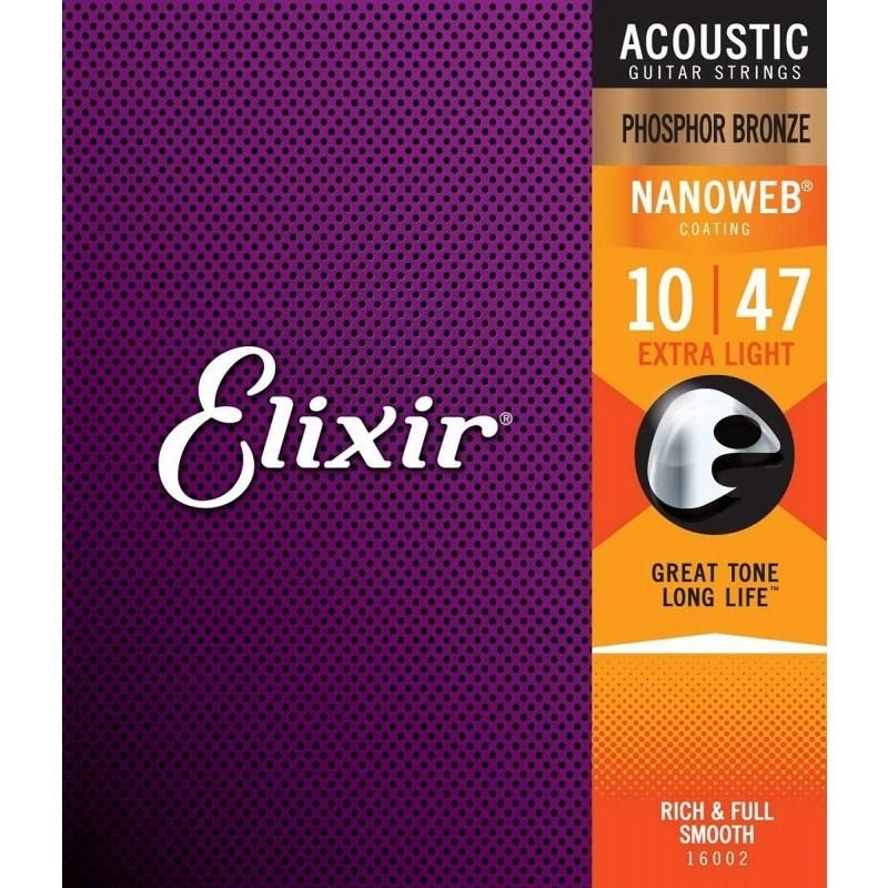 ELIXIR Acoustic Phosphor Bronze with NANOWEB Coating #16002 (Extra Light/10-47) 画像1