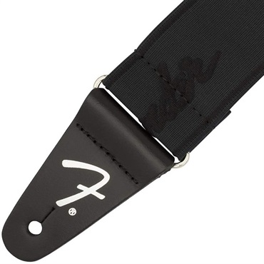 Fender USA WEIGHLESS RUNNING LOGO STRAP (BLACK/BLACK
