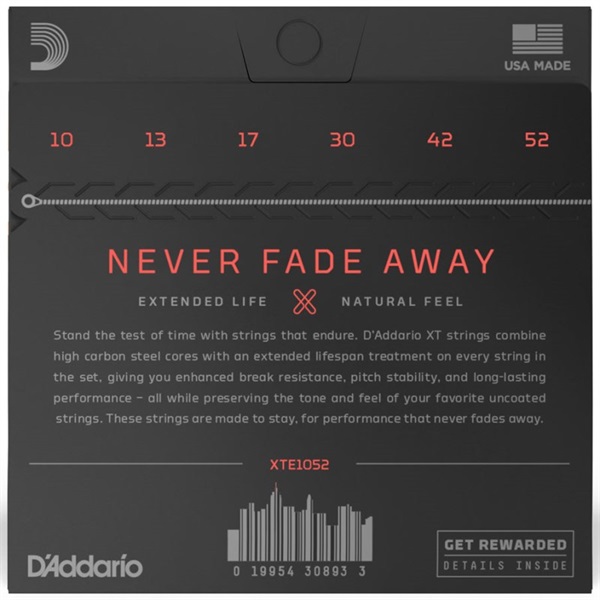 D’Addario XTE1052 XT Nickel Light Top/Heavy Bottom (.010-.052) 画像1