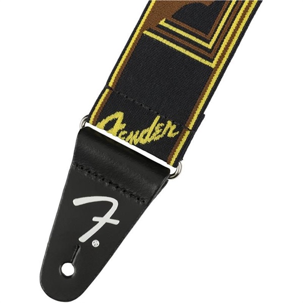 Fender USA WEIGHLESS MONOGRAM STRAP (Black/Yellow/Brown) (#0990686006) 画像1